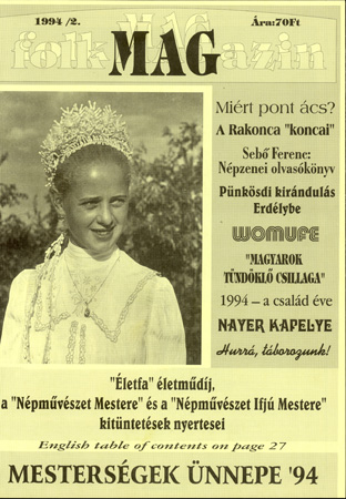 Cover of A Népművészet Ifjú Mestere verseny, 1994.