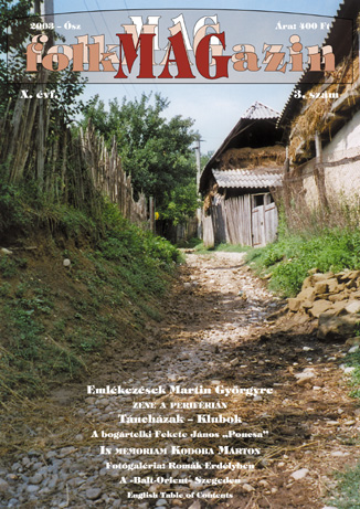 Cover of Táncházak, tanfolyamok, folk-klubok 2003/3