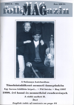Cover of Néhány megjegyzés Szalay Zoltán Magyarpalatka és környéke táncainak kísérőzenéje c. dolgozatához